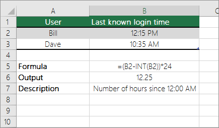 Example: Convert hours from standard time format to a decimal number.