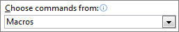 Screenshot that shows commands for Quick Access Toolbar.