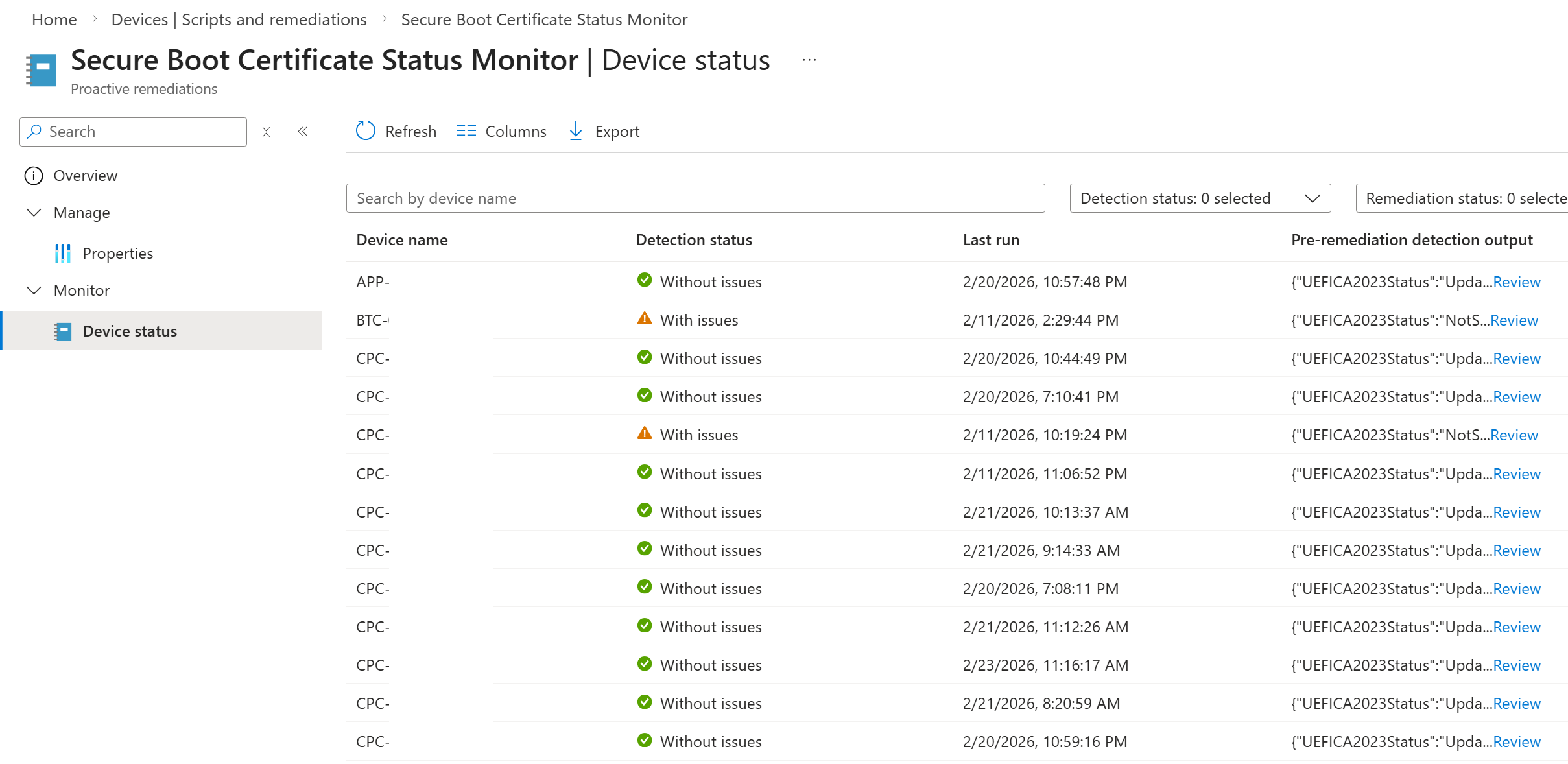 Status monitor