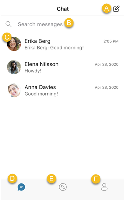 An overview of the GroupMe options on iOS