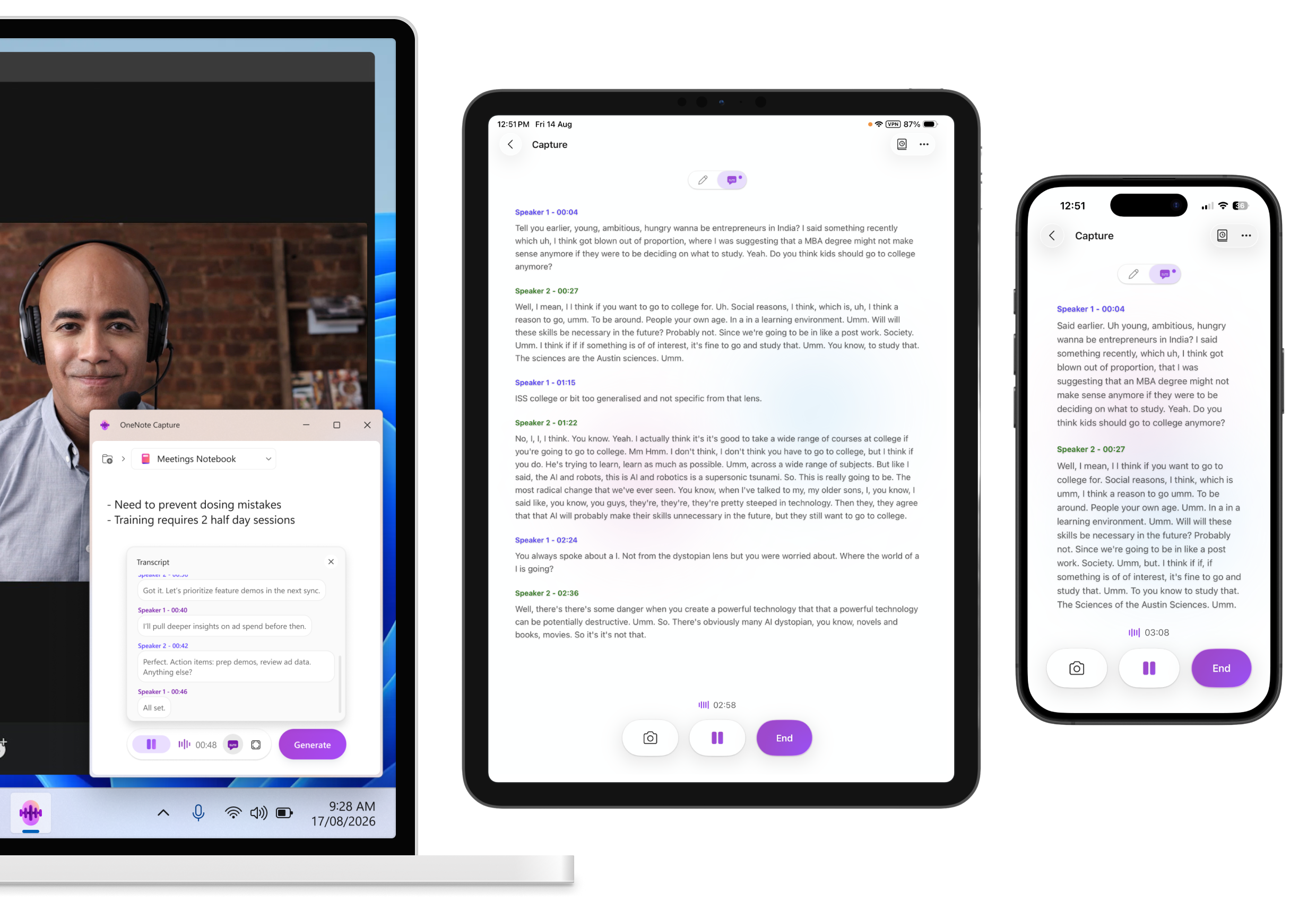 Screenshot of using Capture across multiple surfaces like iPad and iPhone.