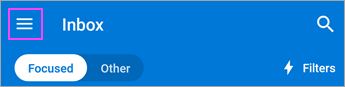 The screenshot shows selecting the Menu icon, then settings, and the add account option.
