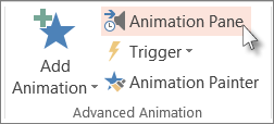 Screenshot showing the Animation Pane