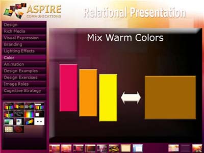 Screenshot showing Warm colors group