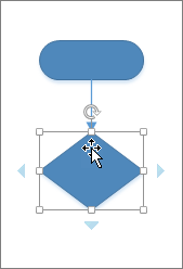 Hovering over the newly added shape displays AutoConnect arrows for adding another shape.