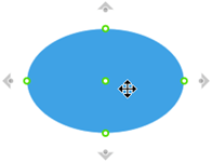 When you point at a shape, gray Autoconnect tools appear at the margin of the shape.