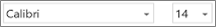 Font type and size icons