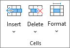 The Cells group on the Home tab