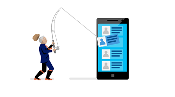 a graphic of a person fishing. 