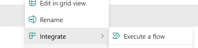 Selected item with option to run a quick step