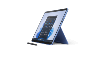 Shows the Surface Pro 9 5G open and ready for use.