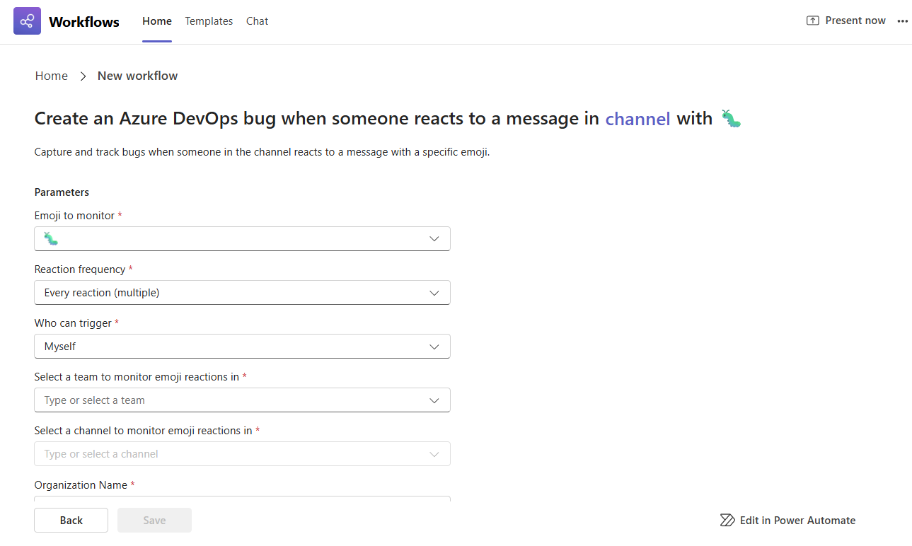 Template Azure DevOps Emoji trigger