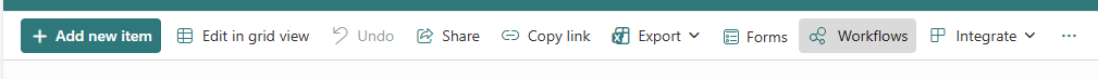 SharePoint Workflows in List and Document Bar